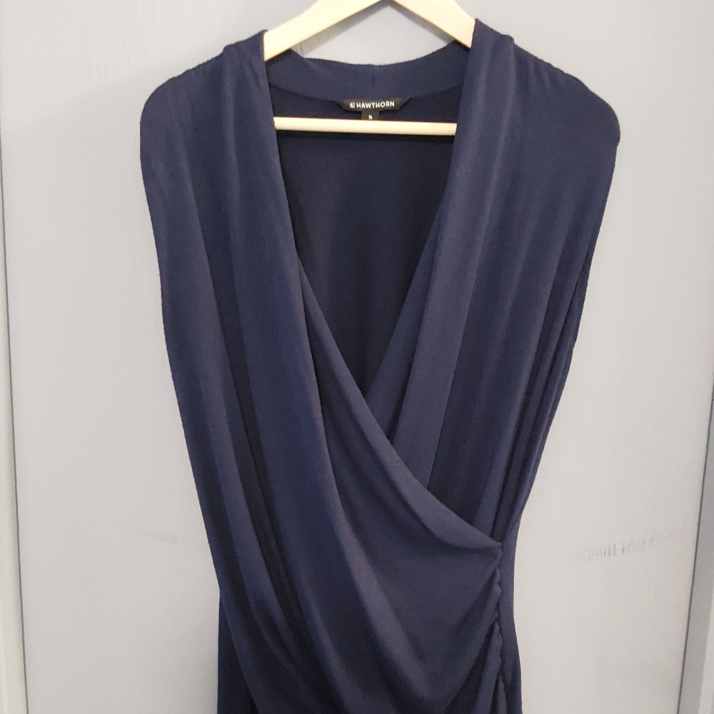 41 Hawthorn Deep Blue Draped Sleeveless Top